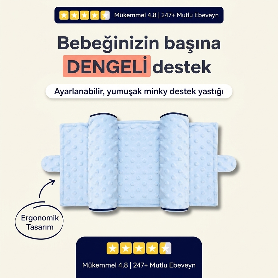 Lemivora Ortopedik Bebek Düz Kafa Destek Yastığı - görsel 6