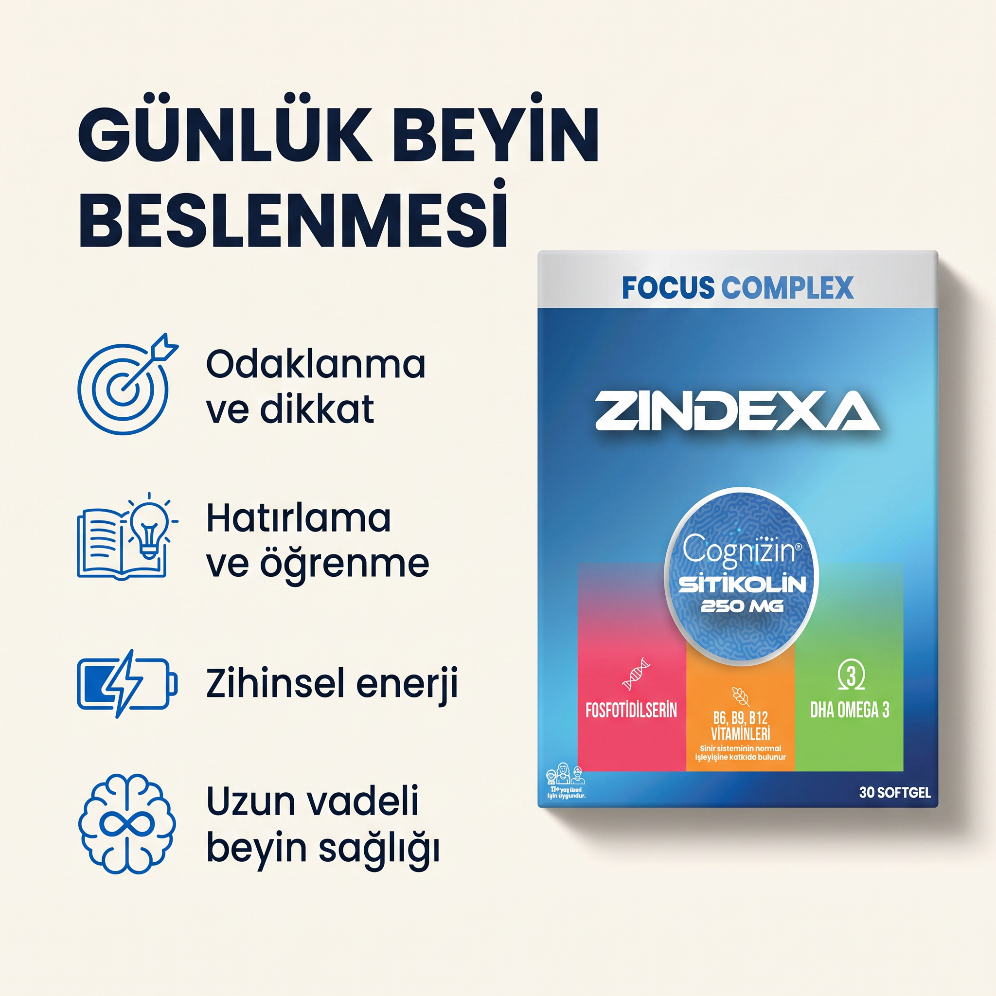 Focus Complex kutusu ve günlük beyin beslenmesi fayda listesi