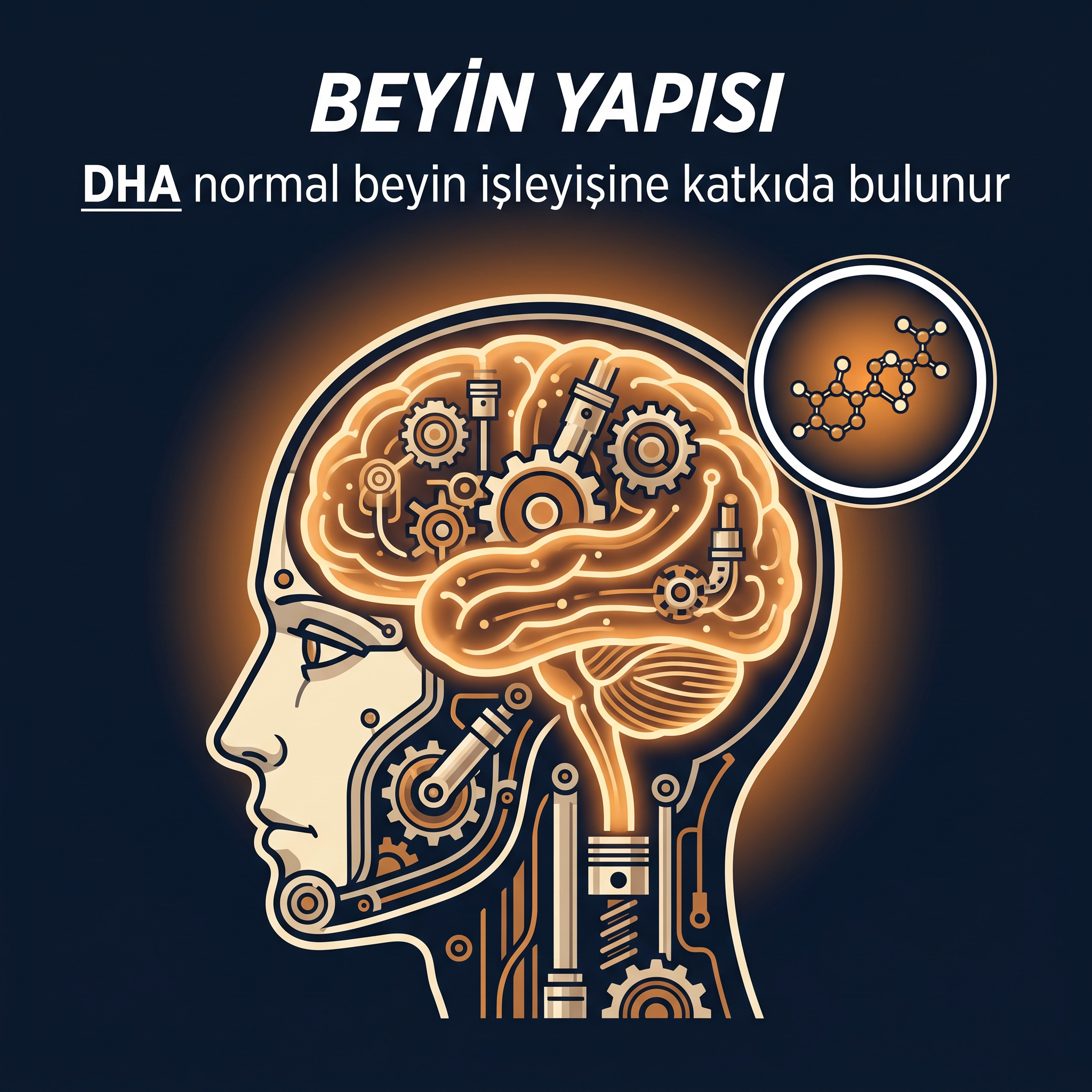 DHA ve beyin yapısı şeması